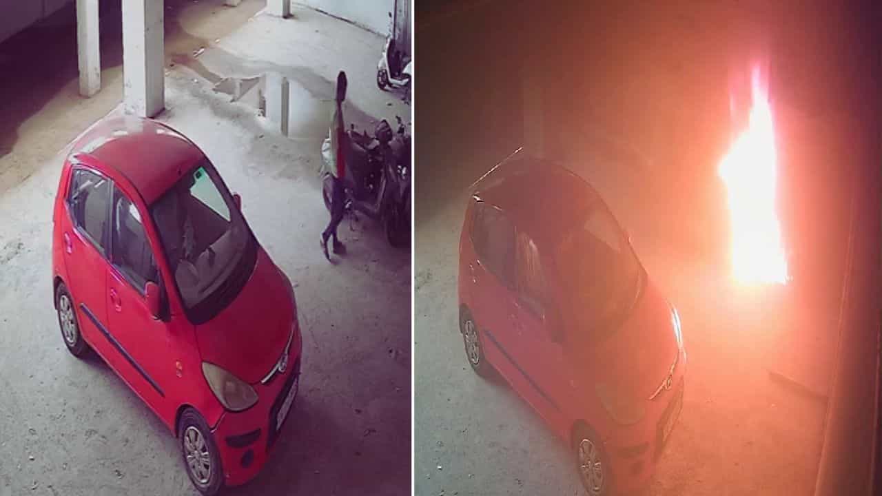 ਜਲੰਧਰ ਦੀ PPR ਮਾਰਕੀਟ ਦੀ ਪਾਰਕਿੰਗ ਚ ਗੱਡੀਆਂ ਨੂੰ ਲੱਗੀ ਅੱਗ, ਅੱਗ ਲਗਾਉਣ ਤੋਂ ਬਾਅਦ ਦੇਖਦਾ ਰਿਹਾ ਮੁਲਜ਼ਮ