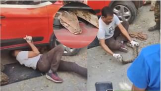 Shocking: ਪਾਰਕ ‘ਚ ਖੜ੍ਹੀ ਕਾਰ ‘ਚ ਲੁੱਕਿਆ ਸੀ 6 ਫੁੱਟ ਲੰਬਾ ਪਾਈਥਨ ਸੱਪ, ਵੇਖੋ ਕਿਵੇਂ ਸ਼ਖ਼ਸ ਨੇ ਬਹਾਦਰੀ ਨਾਲ ਕੱਢਿਆ ਬਾਹਰ Shocking: ਪਾਰਕ ‘ਚ ਖੜ੍ਹੀ ਕਾਰ ‘ਚ ਲੁੱਕਿਆ ਸੀ 6 ਫੁੱਟ ਲੰਬਾ ਪਾਈਥਨ ਸੱਪ, ਵੇਖੋ ਕਿਵੇਂ ਸ਼ਖ਼ਸ ਨੇ ਬਹਾਦਰੀ ਨਾਲ ਕੱਢਿਆ ਬਾਹਰ