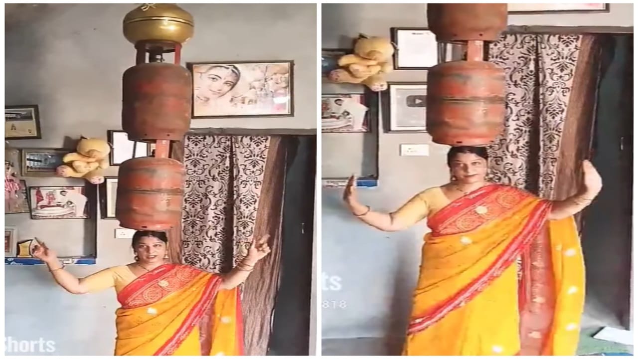 Viral Video ਪੰਜਾਬੀ ਗਾਣੇ 'ਤੇ ਹਰਿਆਣਵੀ ਮਹਿਲਾ ਨੇ ਕੀਤਾ 'ਸਿਲੰਡਰ ਡਾਂਸ', ਤਾਕਤ