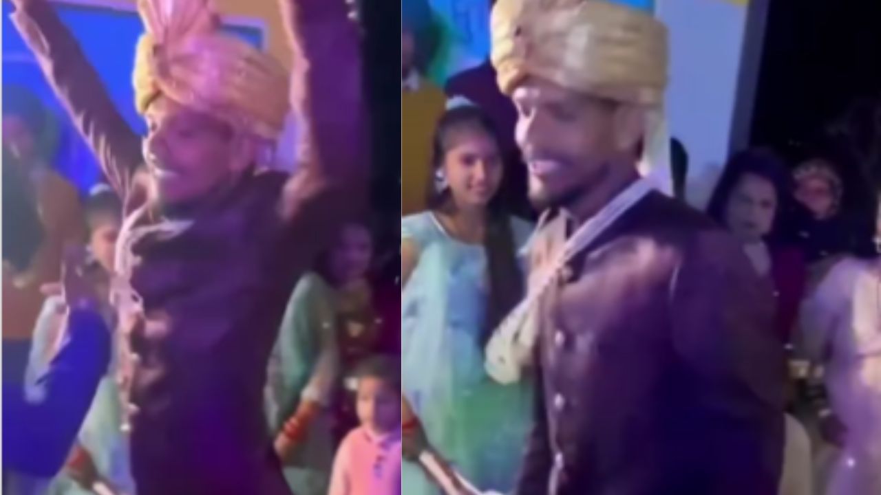 Bhojpuri Dance: ਆਪਣੇ ਵਿਆਹ ਦੇ ਵਿੱਚ ਨੱਚਦਾ ਫਿਰੇ ਮੁੰਡਾ! ਕੀਤੇ ਅਜਿਹੇ ਸਟੇਪ…ਬਰਾਤੀ ਵੀ ਕੰਟਰੋਲ ਨਹੀਂ ਕਰ ਪਾਏ ਹਾਸਾ Bhojpuri Dance: ਆਪਣੇ ਵਿਆਹ ਦੇ ਵਿੱਚ ਨੱਚਦਾ ਫਿਰੇ ਮੁੰਡਾ! ਕੀਤੇ ਅਜਿਹੇ ਸਟੇਪ…ਬਰਾਤੀ ਵੀ ਕੰਟਰੋਲ ਨਹੀਂ ਕਰ ਪਾਏ ਹਾਸਾ