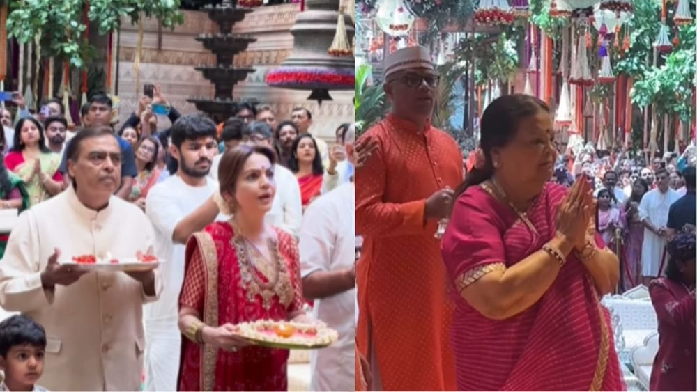 ਗਣੇਸ਼ ਚਤੁਰਥੀ ਦੇ ਇਸ ਸ਼ੁਭ ਮੌਕੇ 'ਤੇ ਮੁਕੇਸ਼ ਅੰਬਾਨੀ ਦੀ ਮਾਂ ਕੋਕਿਲਾਬੇਨ ਅੰਬਾਨੀ ਅਤੇ ਪਤਨੀ ਨੀਤਾ ਅੰਬਾਨੀ ਨੇ ਬੱਪਾ ਦੀ ਮੂਰਤੀ ਅੱਗੇ ਮੱਥਾ ਟੇਕ ਕੇ ਸਵਾਗਤ ਕੀਤਾ।