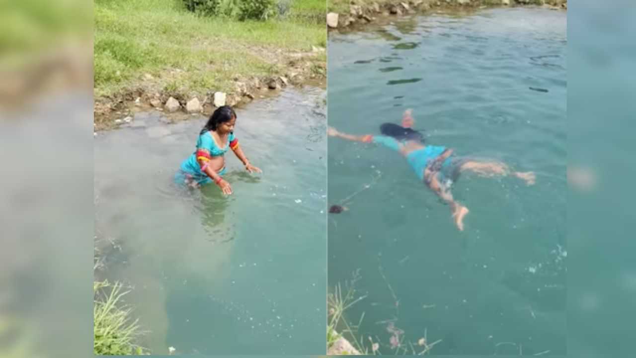 Viral: ਸਾੜੀ ਚ ਔਰਤ ਨੇ ਕੀਤੀ Swimming, ਲੋਕ ਬੋਲੇ- Pro Swimmer