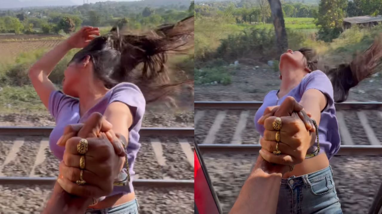 OMG: ਕੁੜੀ ਨੇ ਚਲਦੀ ਟ੍ਰੇਨ ਦੇ ਗੇਟ 'ਤੇ ਰੀਲ ਬਣਾਉਣ ਲਈ ਕੀਤਾ ਖ਼ਤਰਨਾਕ ਸਟੰਟ, Video ਵਾਇਰਲ