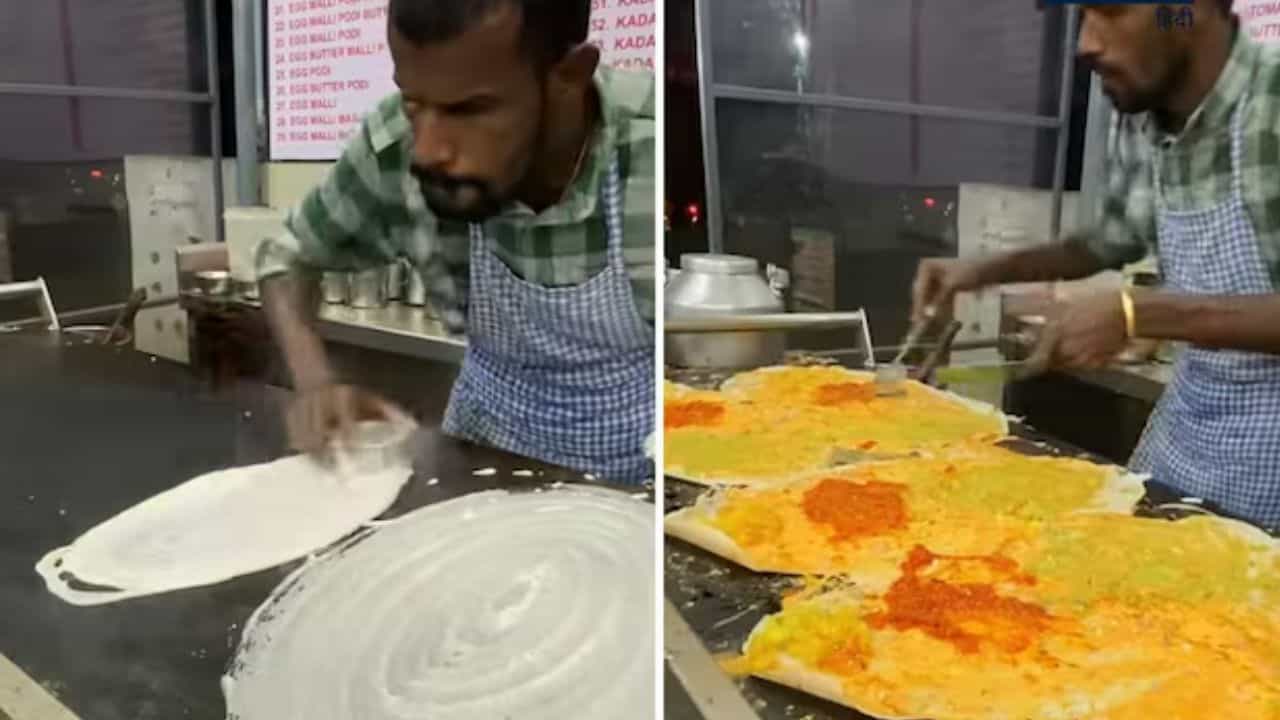 ਇਹ ਸ਼ਖਸ ਰਾਕੇਟ ਦੀ ਰਫ਼ਤਾਰ ਨਾਲ ਬਣਾਉਂਦਾ ਹੈ ਡੋਸਾ, ਇੰਨੀ ਰਫ਼ਤਾਰ ਕਿ ਮਸ਼ੀਨ ਵੀ ਹੋ ਜਾਵੇ ਫੇਲ