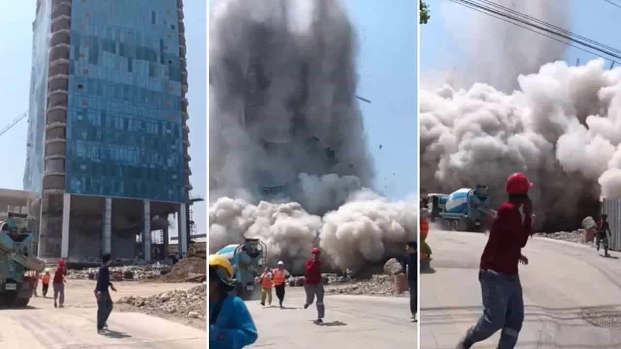 Bangkok Earthquake:  ਓਏ, ਓਏ... ਅਤੇ 3 ਸਕਿੰਟਾਂ ਵਿੱਚ ਉਸਾਰੀ ਅਧੀਨ ਢਹਿ ਗਈ ਗਗਨਚੁੰਬੀ ਇਮਾਰਤ, ਦੇਖੋ ਵੀਡੀਓ