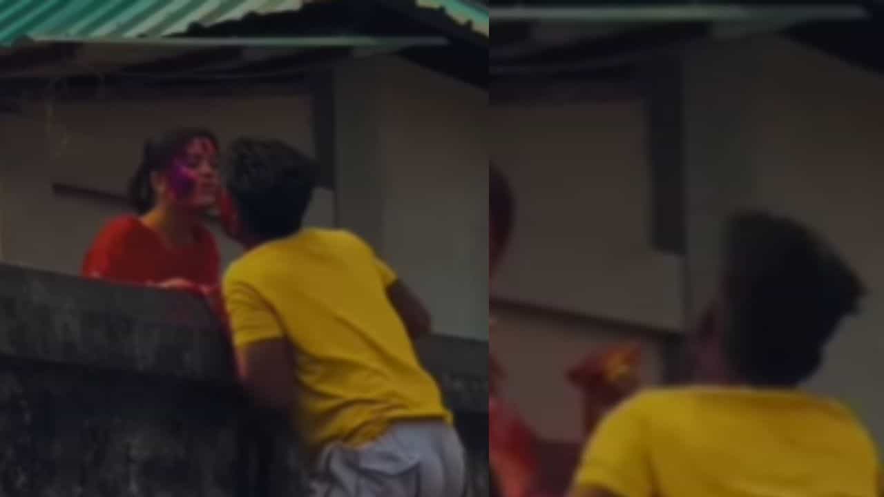 Viral Video: ਹੋਲੀ ਮਣਾਉਂਦੇ ਹੋਏ ਰੋਮਾਂਸ ਕਰ ਰਹੇ ਸਨ Lovebirds, ਆਂਟੀ ਨੇ ਪਾਇਆ ਰੰਗ ਚ ਭੰਗ