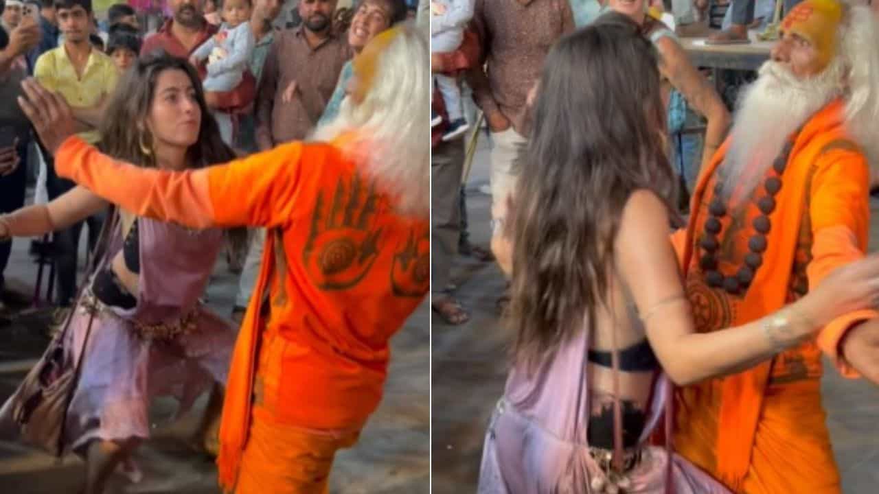 ਧਰਤੀ ਤੇ ਹੁੰਦਿਆਂ ਮਿਲੀ ਅਪਸਰਾ, ਵਿਦੇਸ਼ੀ ਕੁੜੀ ਨਾਲ ਬਾਬਾ ਜੀ ਨੂੰ ਡਾਂਸ ਕਰਦੇ ਦੇਖ ਪਬਲਿਕ ਨੇ ਲਏ ਮਜ਼ੇ