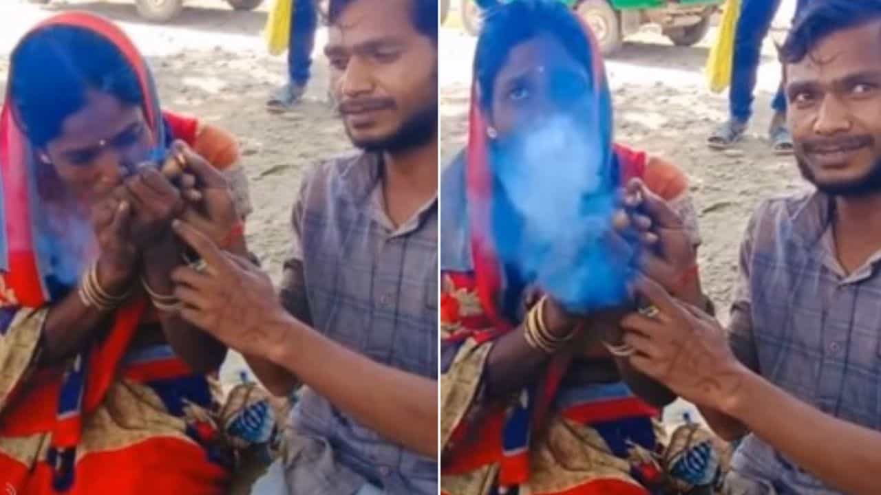 Video: ਰੱਬ ਨੇ ਬਣਾਈ ਦੀ ਜੋੜੀ, ਪਤੀ-ਪਤਨੀ ਦੋਵੇਂ ਨਿਕਲੇ ਗੰਜੇੜੀ,  ਇਕੱਠੇ ਚਿਲਮ ਪੀਂਦਾ ਨਜ਼ਰ ਆਇਆ ਜੋੜਾ