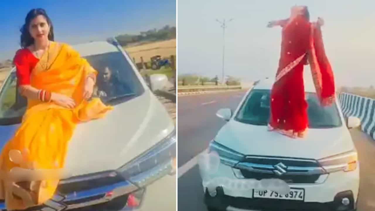 ਰੀਲ ਲਈ ਔਰਤ ਨੇ ਚਲਦੀ ਕਾਰ ਦੇ ਬੋਨਟ ਤੇ ਚੜ੍ਹ ਕੇ ਬਣਾਈ ਵੀਡੀਓ, ਪੁਲਿਸ ਨੇ ਠੋਕਿਆ ਭਾਰੀ ਜੁਰਮਾਨਾ