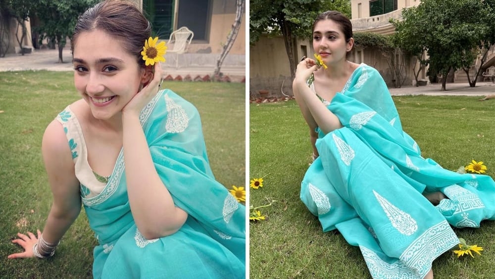 ਅਦਾਕਾਰਾ ਦੀ ਲਾਈਟ ਵੇਟ ਸਾੜੀ ਟ੍ਰਾਈ ਕਰ ਸਕਦੇ ਹੋ। ਅਦਾਕਾਰਾ ਨੇ ਲਾਈਟ ਬਲੂ ਕਲਰ ਦੀ ਸਾੜੀ ਦੇ ਨਾਲ ਫਲੋਰਲ ਪ੍ਰਿੰਟ ਵਾਲਾ ਕੱਟਸਲੀਵ ਬਲਾਊਜ਼ ਪਾਇਆ ਹੋਇਆ ਹੈ।