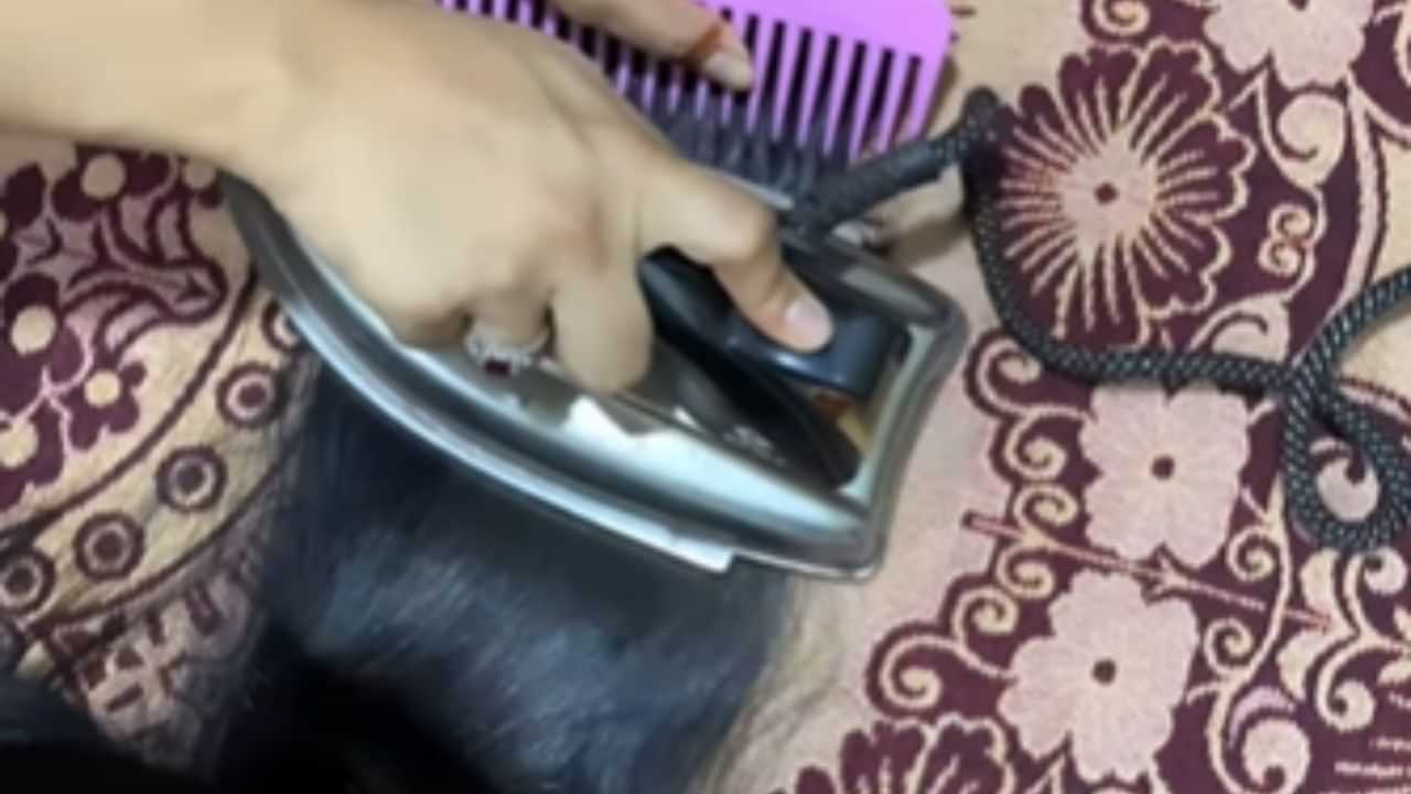 Viral: ਔਰਤ ਦਾ ਵਾਲਾਂ ਨੂੰ Straight  ਕਰਨ ਦਾ ਤਰੀਕਾ ਦੇਖ ਦੰਗ ਰਹਿ ਗਏ ਲੋਕ, VIDEO