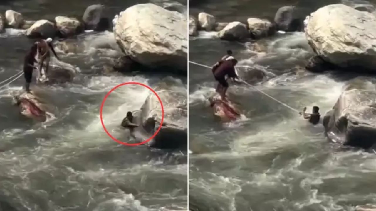 OMG: ਸੈਲਫੀ ਲੈਣ ਦੇ ਚੱਕਰ ‘ਚ ਨਦੀ ਵਿੱਚ ਡਿਗਿਆ ਮੁੰਡਾ, ਵਾਲ-ਵਾਲ ਬਚੀ ਜਾਨ OMG: ਸੈਲਫੀ ਲੈਣ ਦੇ ਚੱਕਰ ‘ਚ ਨਦੀ ਵਿੱਚ ਡਿਗਿਆ ਮੁੰਡਾ, ਵਾਲ-ਵਾਲ ਬਚੀ ਜਾਨ