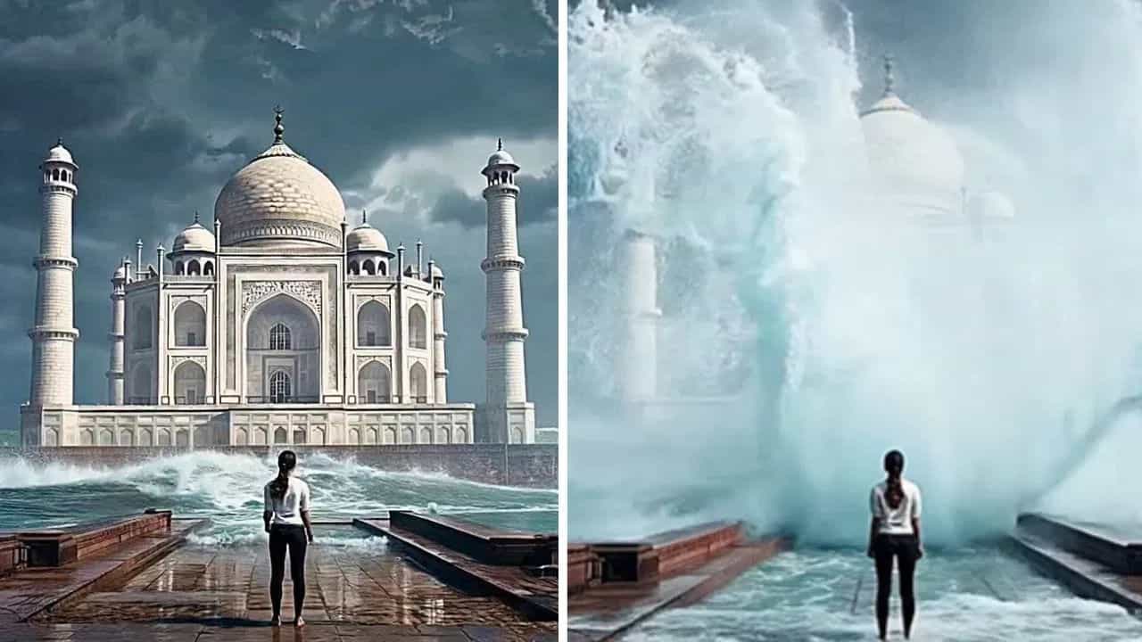 Viral AI Video : ਤਾਜ ਮਹਿਲ ਤੋਂ ਇੰਡੀਆ ਗੇਟ ਤੱਕ, ਸੁਨਾਮੀ ਆਈ ਤਾਂ ਕਿਹੋ ਜਿਹਾ ਹੋਵੇਗਾ ਦ੍ਰਿਸ਼? ਏਆਈ ਨੇ ਦਿਖਾਈ ਭਿਆਨਕ ਝਲਕ