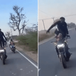 Viral Video: ਬਾਈਕ ‘ਤੇ ਖੜ੍ਹਾ ਹੋ ਕੇ ਸਟੰਟ ਕਰ ਰਿਹਾ ਸੀ ਸ਼ਖਸ, ਪਰ ਦੂਜੇ ਮੁੰਡੇ ਲਈ ਬਣ ਗਈ ਸਜ਼ਾ Viral Video: ਬਾਈਕ ‘ਤੇ ਖੜ੍ਹਾ ਹੋ ਕੇ ਸਟੰਟ ਕਰ ਰਿਹਾ ਸੀ ਸ਼ਖਸ, ਪਰ ਦੂਜੇ ਮੁੰਡੇ ਲਈ ਬਣ ਗਈ ਸਜ਼ਾ