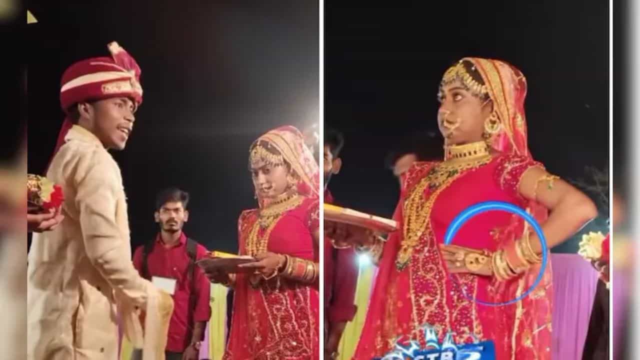 Video: ਜੈਮਾਲਾ ਦੌਰਾਨ ਗੁੱਸੇ ਵਿੱਚ ਸੀ ਲਾੜਾ, ਪਰ ਲਾੜੀ ਦੇ Reactions ਦੇਖ ਲੋਕਾਂ ਨੇ ਲਏ ਮਜ਼ੇ Video: ਜੈਮਾਲਾ ਦੌਰਾਨ ਗੁੱਸੇ ਵਿੱਚ ਸੀ ਲਾੜਾ, ਪਰ ਲਾੜੀ ਦੇ Reactions ਦੇਖ ਲੋਕਾਂ ਨੇ ਲਏ ਮਜ਼ੇ
