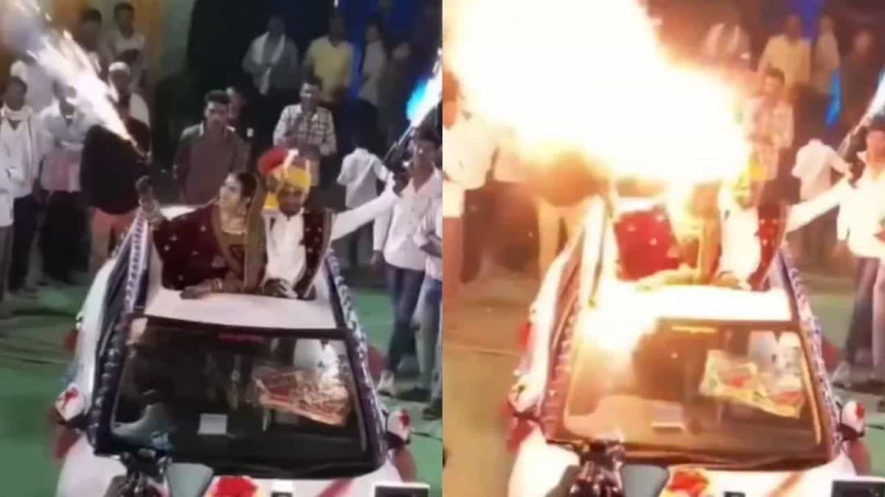 Viral Video: ਲਾਪਰਵਾਹੀ ਕਾਰਨ ਲਾੜਾ-ਲਾੜੀ ਦੇ ਨਾਲ ਹੋ ਗਿਆ ਖੇਲ, ਇਕ ਗਲਤੀ ਕਾਰਨ ਵਾਪਰੀ ਘਟਨਾ Viral Video: ਲਾਪਰਵਾਹੀ ਕਾਰਨ ਲਾੜਾ-ਲਾੜੀ ਦੇ ਨਾਲ ਹੋ ਗਿਆ ਖੇਲ, ਇਕ ਗਲਤੀ ਕਾਰਨ ਵਾਪਰੀ ਘਟਨਾ