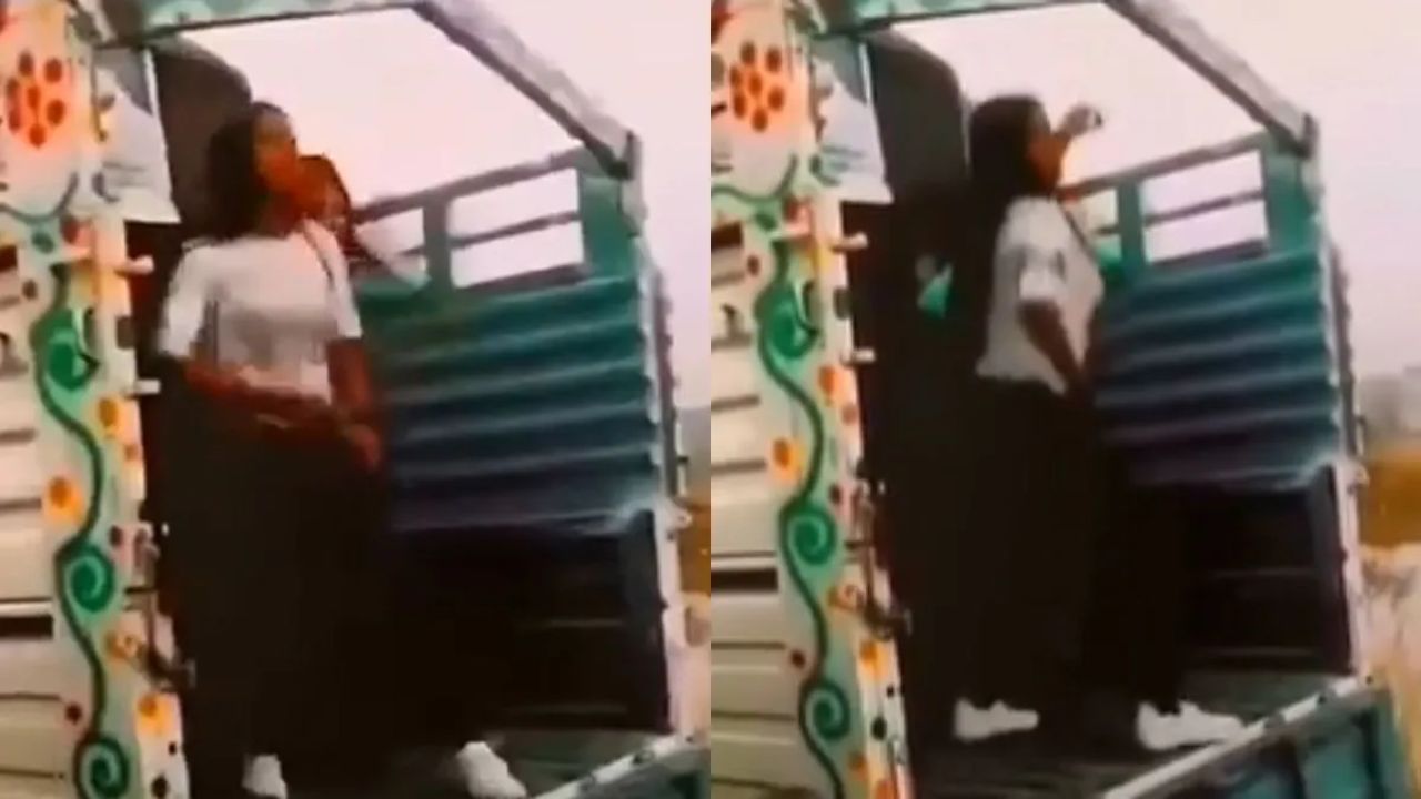 Viral Video: ਪਿਕਅੱਪ ਵੈਨ ‘ਤੇ ਚੜ੍ਹ ਕੇ ਲਗਾ ਰਹੀ ਸੀ ਠੁਮਕੇ, ਫਿਰ ਹੋਇਆ ਕੁਝ ਅਜਿਹਾ…Viral ਹੋ ਗਈ ਵੀਡੀਓ