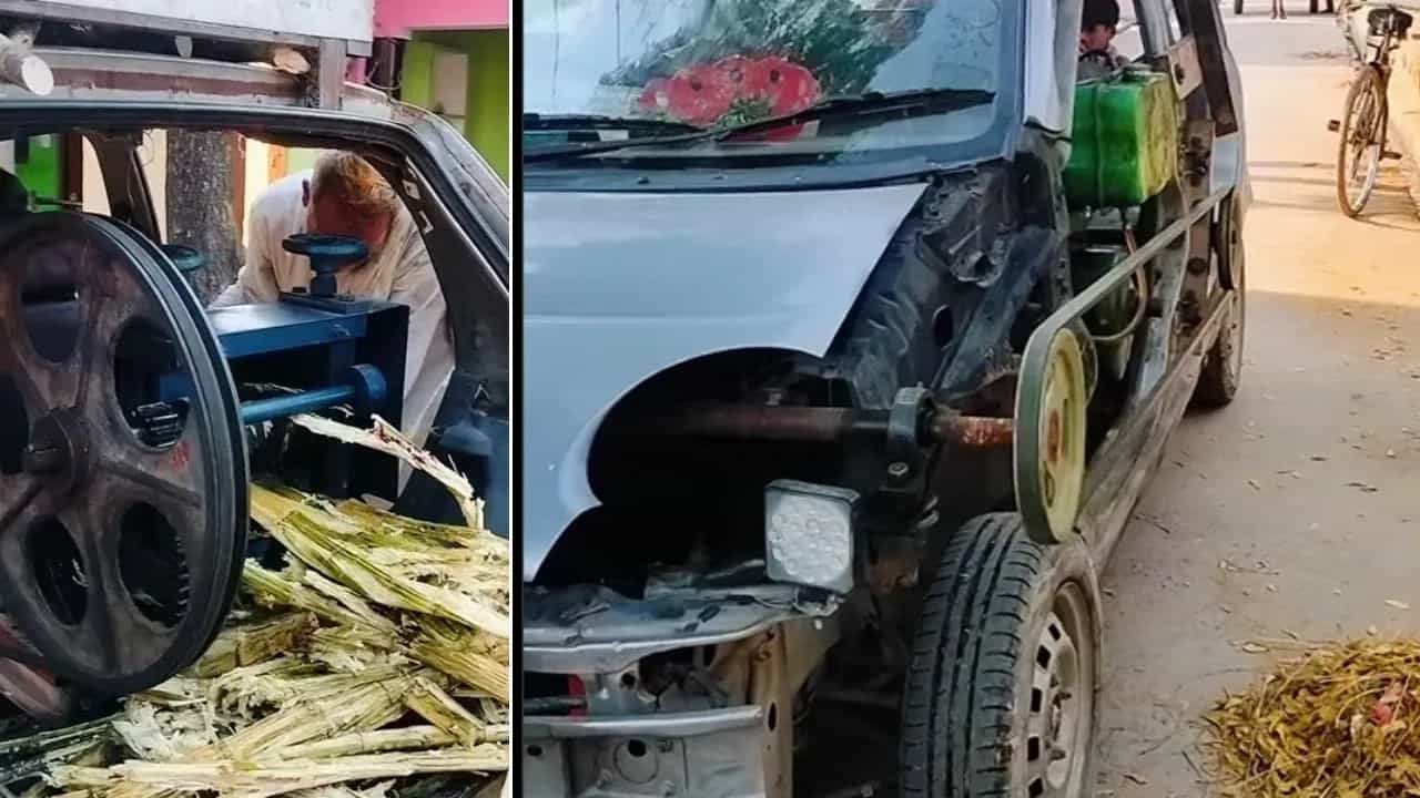 ਕਾਰ ਨੂੰ ਬਣਾ ਦਿੱਤਾ ਚੱਲਦੀ ਫਿਰਦੀ ਗੰਨੇ ਦੇ ਜੂਸ ਦੀ ਦੁਕਾਨ, ਜੁਗਾੜ ਦੇਖ ਕੇ ਦੰਗ ਰਹਿ ਗਏ ਲੋਕ