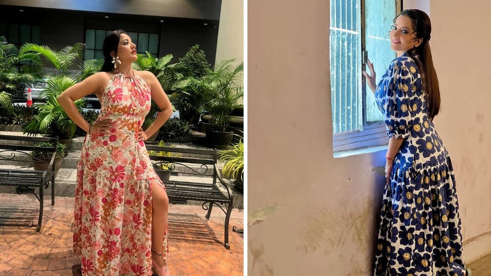 ਜੇਕਰ ਤੁਸੀਂ ਗਰਮੀਆਂ ਦੇ ਮੌਸਮ ਵਿੱਚ ਕਿਤੇ ਬਾਹਰ ਜਾਣ ਲਈ ਇੱਕ ਸਟਾਈਲਿਸ਼ ਅਤੇ ਆਰਾਮਦਾਇਕ ਲੁੱਕ ਚਾਹੁੰਦੇ ਹੋ, ਤਾਂ ਮੋਨਾਲੀਸਾ ਵਾਂਗ, ਤੁਸੀਂ ਆਪਣੇ ਗਰਮੀਆਂ ਦੇ ਪਹਿਰਾਵੇ ਦੇ ਕਲੈਕਸ਼ਨ ਵਿੱਚ ਫਲੋਰਲ ਪ੍ਰਿੰਟ ਵਾਲੇ ਲਾਂਗ Outfits ਚੁਣ ਸਕਦੇ ਹੋ। ਤੁਹਾਡੇ ਆਰਾਮ ਦੇ ਅਨੁਸਾਰ, ਤੁਸੀਂ ਸਟ੍ਰੈਪੀ ਜਾਂ ਸਲੀਵਜ਼ ਵਾਲੀ ਡਰੈੱਸ ਚੁਣ ਸਕਦੇ ਹੋ ਜੋ ਇੱਕ ਸ਼ਾਨਦਾਰ ਲੁੱਕ ਦੇਵੇਗੀ।