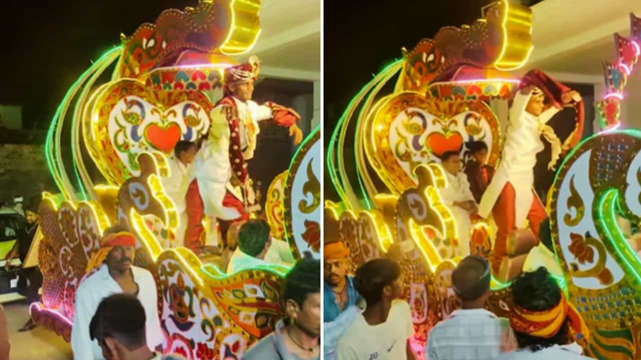 Viral: ਬਰਾਤ ਵਿੱਚ ਲਾੜਾ ਹੋਇਆ Out Of Control, ਰੱਥ ਤੇ ਛਾਲਾਂ ਮਾਰ-ਮਾਰ ਕੀਤਾ ਡਾਂਸ