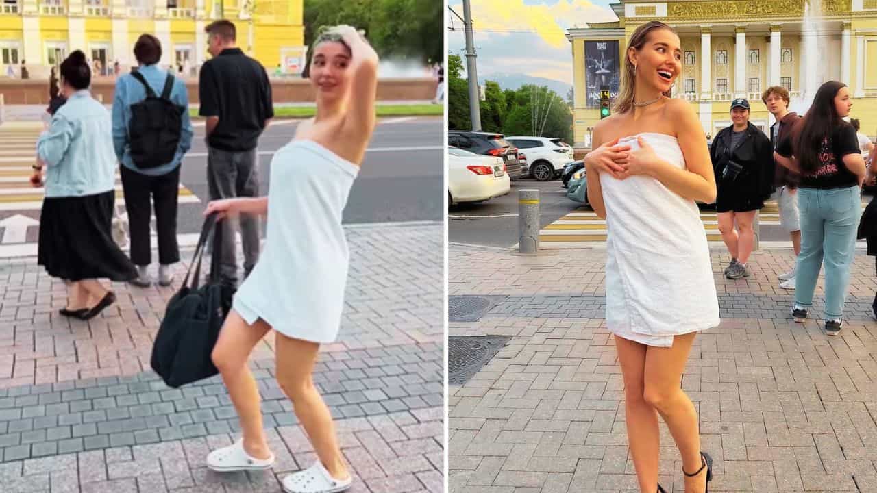 OMG: Towel ਲਪੇਟ ਕੇ ਸੜਕ ਤੇ ਨਿਕਲੀ ਕੁੜੀ, ਨਜ਼ਾਰਾ ਦੇਖ ਦੰਗ ਰਹਿ ਗਏ ਲੋਕ