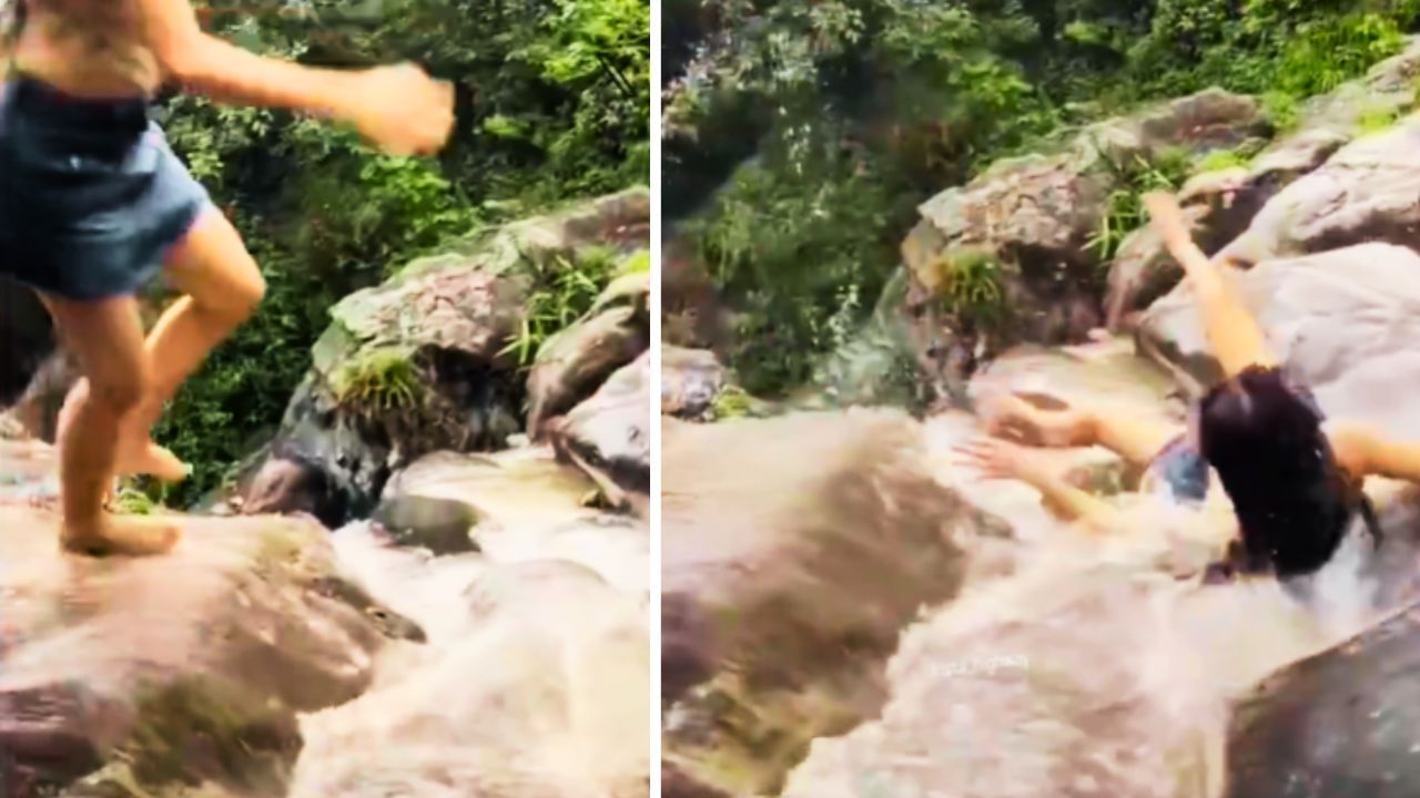 Viral Video: ਝਰਨੇ ਦੇ ਕੋਲ ਖੜ੍ਹੀਆਂ ਸਨ ਕੁੜੀਆਂ…ਅੱਗੇ ਜੋ ਹੋਇਆ ਦੇਖ ਕੇ ਕੰਬ ਜਾਵੇਗੀ ਰੂਹ