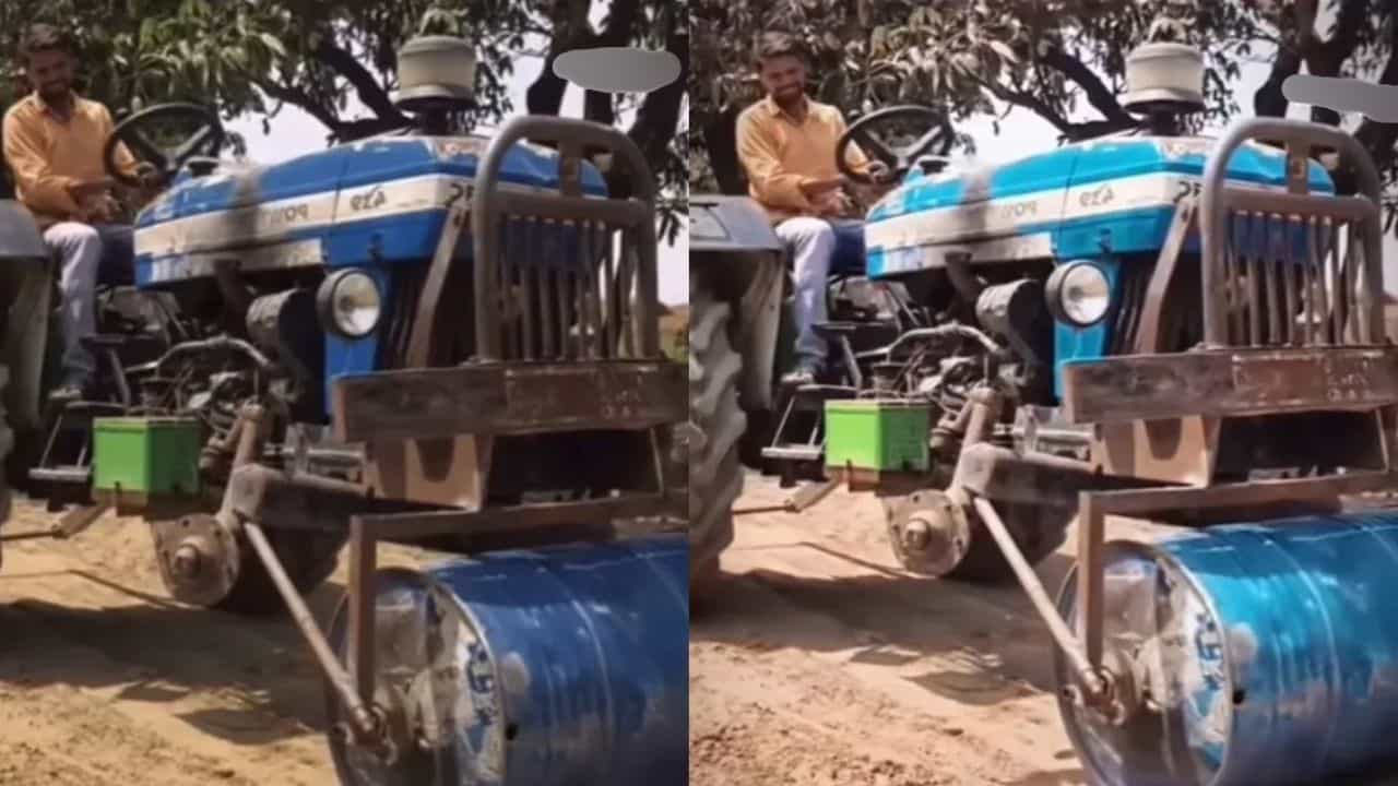 Viral: ਹੈਵੀ ਡਰਾਈਵਰ ਦਾ ਸ਼ਾਨਦਾਰ ਜੁਗਾੜ, ਸ਼ਖਸ ਨੇ ਟਰੈਕਟਰ ਚ ਪਹੀਏ ਦੀ ਥਾਂ ਲਗਾਇਆ Drum