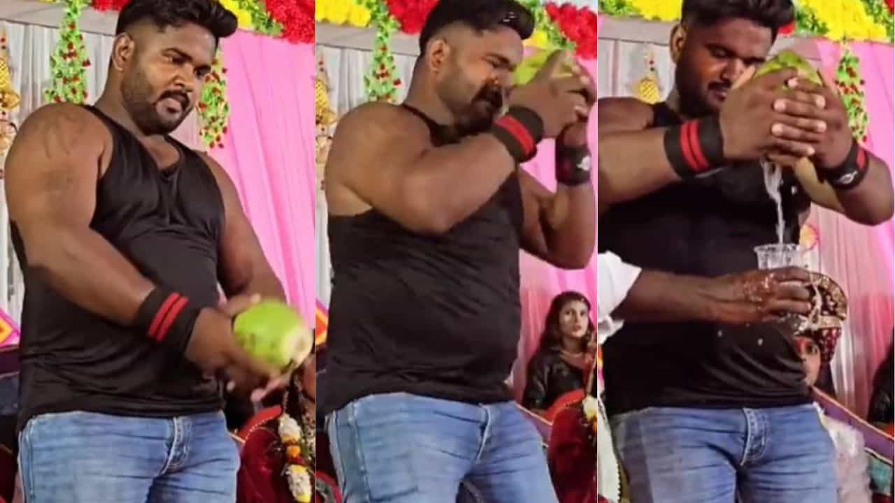 ਵਿਆਹ ਦੀ ਸਟੇਜ ਤੇ ਤਮਾਸ਼ਾ ਦਿਖਾਉਣ ਲੱਗਾ ਸ਼ਖਸ, ਸਿਰ ਨਾਲ ਤੋੜਿਆ ਨਾਰੀਅਲ, ਲਾੜੀ ਦੀ ਰਿਐਕਸ਼ਨ ਹੋਇਆ ਵਾਇਰਲ ਵਿਆਹ ਦੀ ਸਟੇਜ ਤੇ ਤਮਾਸ਼ਾ ਦਿਖਾਉਣ ਲੱਗਾ ਸ਼ਖਸ, ਸਿਰ ਨਾਲ ਤੋੜਿਆ ਨਾਰੀਅਲ, ਲਾੜੀ ਦੀ ਰਿਐਕਸ਼ਨ ਹੋਇਆ ਵਾਇਰਲ