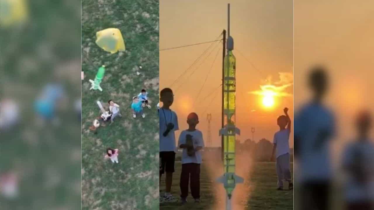 Viral Video: ਚੀਨੀ ਬੱਚਿਆਂ ਨੇ ਕੋਕ ਦੀ ਬੋਤਲ ਤੋਂ ਬਣਾਇਆ Rocket, ਟੇਕਆਫ ਤੇ ਲੈਂਡਿੰਗ ਨੂੰ ਦੇਖ ਦੰਗ ਰਹਿ ਗਏ ਲੋਕ Viral Video: ਚੀਨੀ ਬੱਚਿਆਂ ਨੇ ਕੋਕ ਦੀ ਬੋਤਲ ਤੋਂ ਬਣਾਇਆ Rocket, ਟੇਕਆਫ ਤੇ ਲੈਂਡਿੰਗ ਨੂੰ ਦੇਖ ਦੰਗ ਰਹਿ ਗਏ ਲੋਕ
