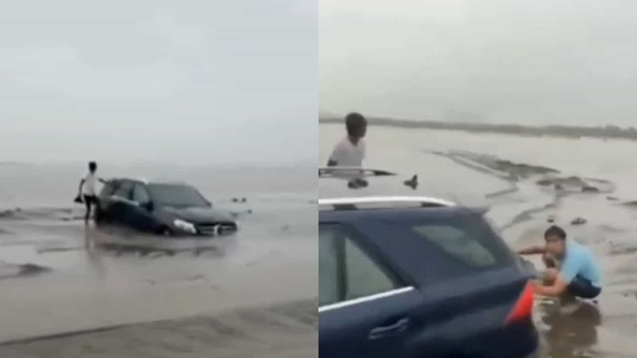 Viral Video: ਸਮੁੰਦਰ ਕੰਢੇ ਸਟੰਟ ਕਰਨਾ ਪਿਆ ਮਹਿੰਗਾ, ਡੁੱਬ ਗਈ ਮਰਸੀਡੀਜ਼ ਕਾਰ Viral Video: ਸਮੁੰਦਰ ਕੰਢੇ ਸਟੰਟ ਕਰਨਾ ਪਿਆ ਮਹਿੰਗਾ, ਡੁੱਬ ਗਈ ਮਰਸੀਡੀਜ਼ ਕਾਰ