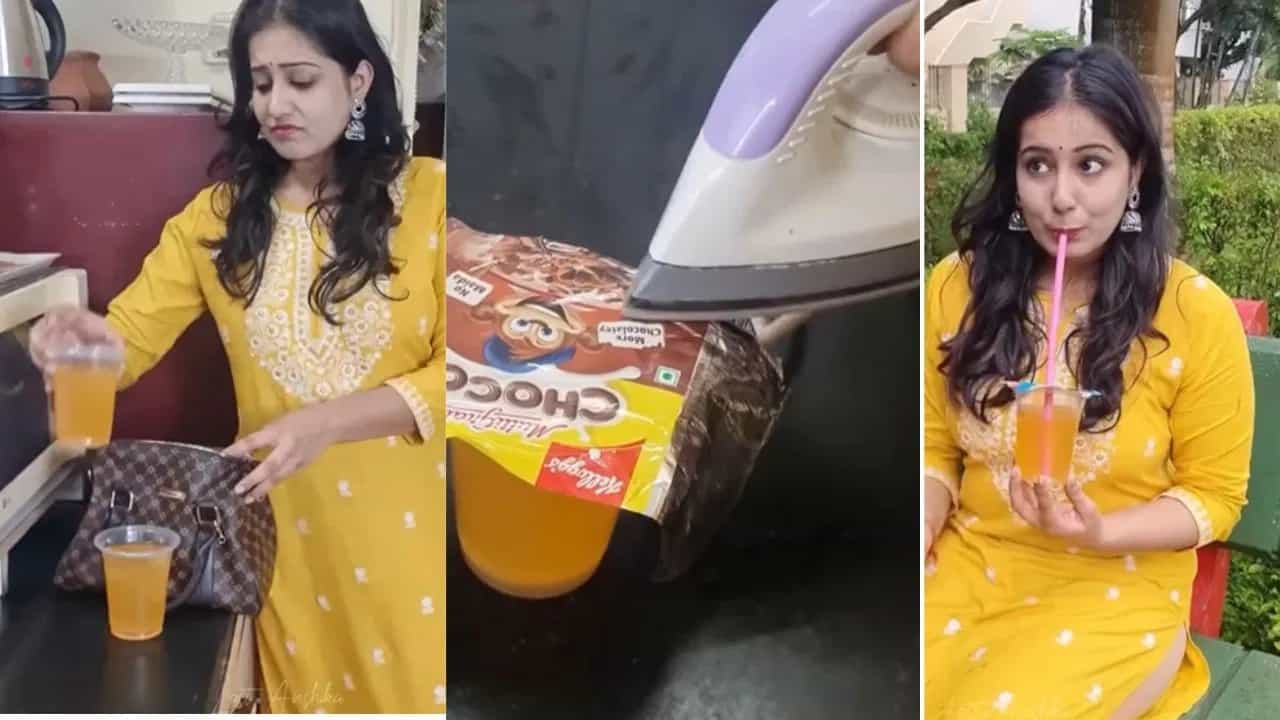 Viral Video: ਜੁਗਾੜ ਦਾ ਜਾਦੂ ਚਲਾ ਕੇ ਦੀਦੀ ਨੇ ਪੈਕ ਕੀਤਾ ਜੂਸ ਦਾ ਗਲਾਸ, ਲੋਕ ਬੋਲੇ- ਮੈਡਮ ਇਹ ਦੇਸੀ ਤਰੀਕਾ ਹੈ ਲਾਜਵਾਬ