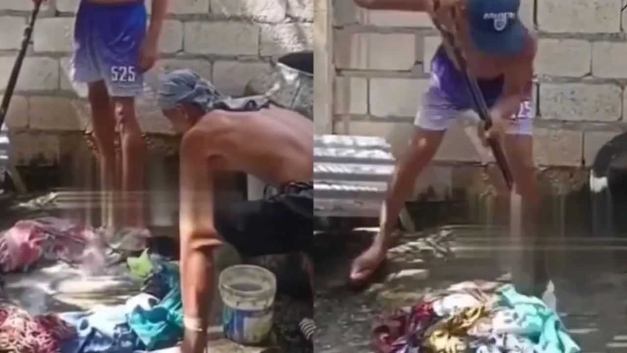 Viral Video: ਕੱਪੜਿਆਂ ਨੂੰ ਚਮਕਾਉਣ ਲਈ ਬੇਲਚੇ ਦਾ ਕੀਤਾ ਇਸਤੇਮਾਲ, ਤਰੀਕਾ ਦੇਖ ਦੰਗ ਰਹਿ ਗਏ ਲੋਕ
