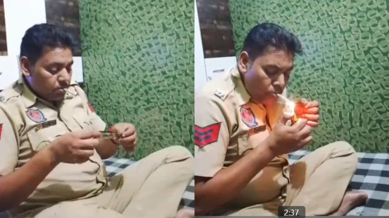 ਚਿੱਟਾ ਲਾਉਂਦੇ ਹੋਏ ਪੰਜਾਬ ਪੁਲਿਸ ਮੁਲਾਜ਼ਮ ਦਾ Video Viral, ਕੀਤਾ ਗਿਆ ਲਾਈਨ ਹਾਜ਼ਰ ਚਿੱਟਾ ਲਾਉਂਦੇ ਹੋਏ ਪੰਜਾਬ ਪੁਲਿਸ ਮੁਲਾਜ਼ਮ ਦਾ Video Viral, ਕੀਤਾ ਗਿਆ ਲਾਈਨ ਹਾਜ਼ਰ