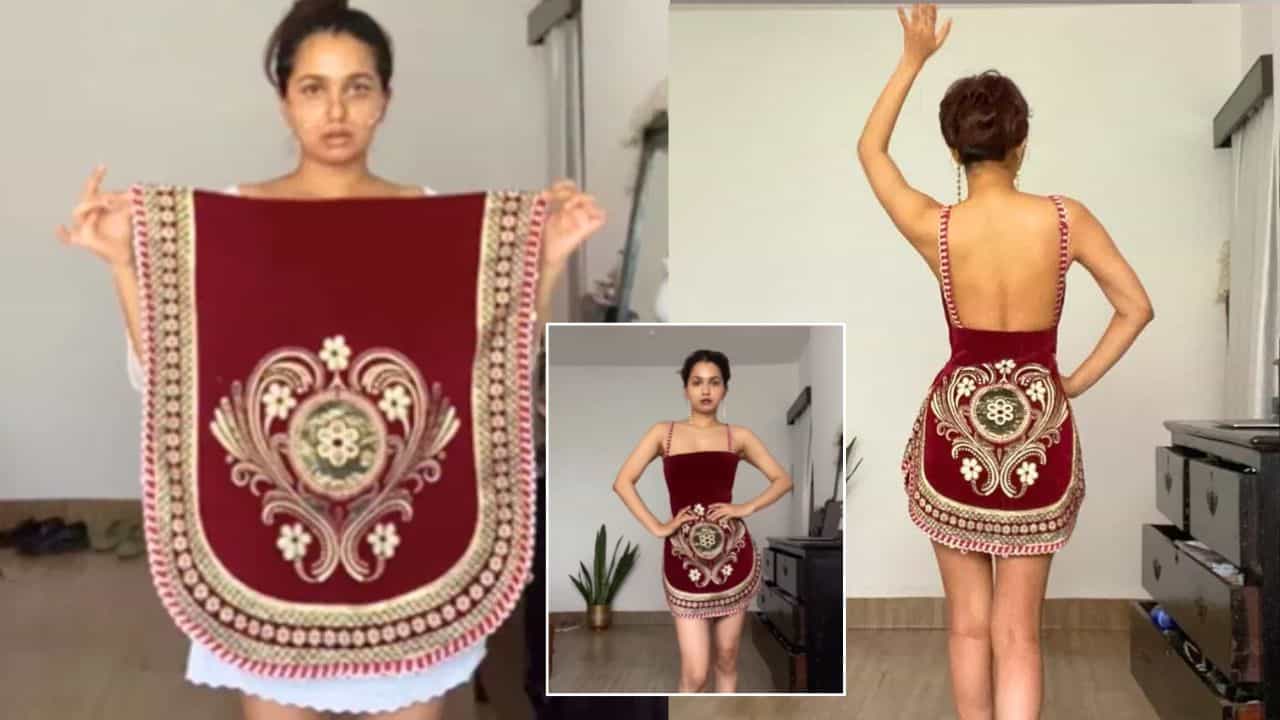 ਹੈਂ ਆਹ ਕੀ... ਕੁੜੀ ਨੇ ਪੁਰਾਣੇ ਸੋਫੇ ਦੇ ਕਵਰ ਨਾਲ ਬਣਾਈ ਡਰੈੱਸ, ਦੇਖੋ Viral Video ਹੈਂ ਆਹ ਕੀ... ਕੁੜੀ ਨੇ ਪੁਰਾਣੇ ਸੋਫੇ ਦੇ ਕਵਰ ਨਾਲ ਬਣਾਈ ਡਰੈੱਸ, ਦੇਖੋ Viral Video