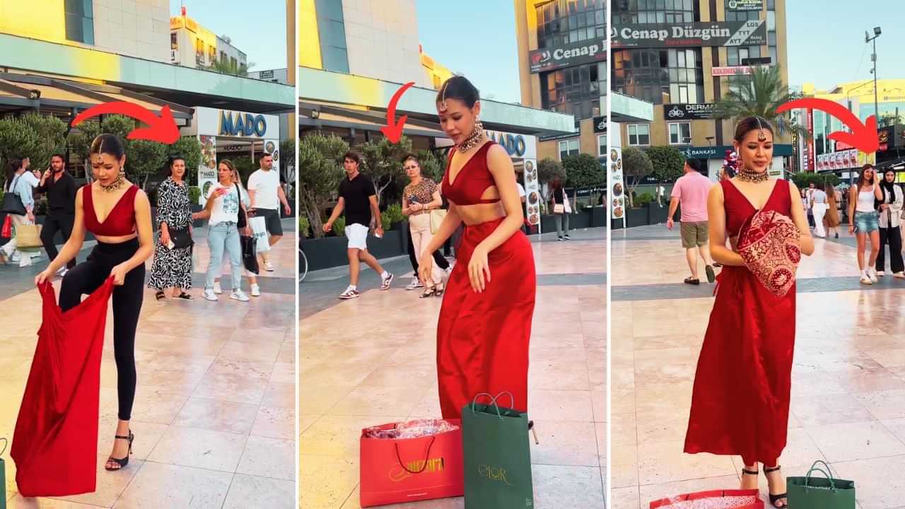 Viral Video: ਔਰਤ ਨੇ ਬਾਜ਼ਾਰ ਵਿੱਚ ਇਸ ਤਰ੍ਹਾਂ ਪਾਈ ਸਾੜੀ, ਦੇਖਣ ਵਾਲੇ ਰਹਿ ਗਏ ਦੰਗ