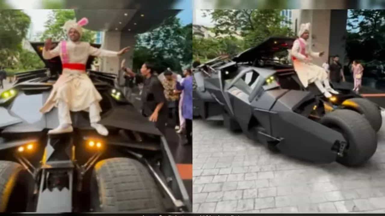 Viral Video: ਬਾਰਾਤ ਵਿੱਚ Batman ਵਾਲੀ ਗੱਡੀ ਲੈ ਕੇ ਪਹੁੰਚਿਆ ਲਾੜਾ, ਐਂਟਰੀ ਦੇਖ ਹੈਰਾਨ ਹੋਏ ਲੋਕ Viral Video: ਬਾਰਾਤ ਵਿੱਚ Batman ਵਾਲੀ ਗੱਡੀ ਲੈ ਕੇ ਪਹੁੰਚਿਆ ਲਾੜਾ, ਐਂਟਰੀ ਦੇਖ ਹੈਰਾਨ ਹੋਏ ਲੋਕ