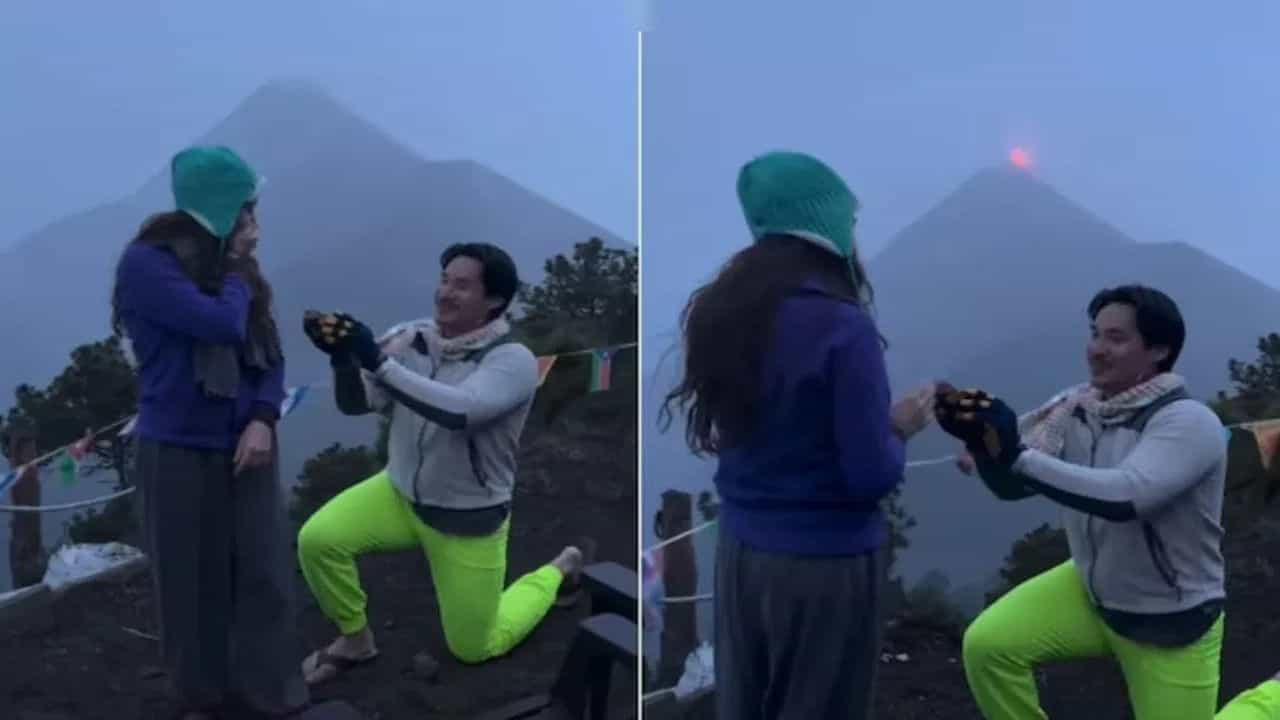 ਮੁੰਡੇ ਨੇ ਕੁੜੀ ਨੂੰ ਕੀਤਾ ਪ੍ਰਪੋਜ, ਪਿੱਛੇ ਫੱਟਿਆ ਜਵਾਲਾਮੁਖੀ, ਬਣਿਆ ਫਿਲਮੀ ਸੀਨ ਮੁੰਡੇ ਨੇ ਕੁੜੀ ਨੂੰ ਕੀਤਾ ਪ੍ਰਪੋਜ, ਪਿੱਛੇ ਫੱਟਿਆ ਜਵਾਲਾਮੁਖੀ, ਬਣਿਆ ਫਿਲਮੀ ਸੀਨ