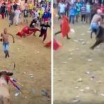 Shocking Video: ਭੜਕੇ ਸਾਨ੍ਹ ਦੇ ਸਾਹਮਣੇ ਸਟੰਟ ਕਰਨਾ ਪਿਆ ਮਹਿੰਗਾ, ਜਾਨਵਰ ਨੇ ਦਿੱਤੀ ਦਰਦਨਾਕ ਮੌਤ Shocking Video: ਭੜਕੇ ਸਾਨ੍ਹ ਦੇ ਸਾਹਮਣੇ ਸਟੰਟ ਕਰਨਾ ਪਿਆ ਮਹਿੰਗਾ, ਜਾਨਵਰ ਨੇ ਦਿੱਤੀ ਦਰਦਨਾਕ ਮੌਤ