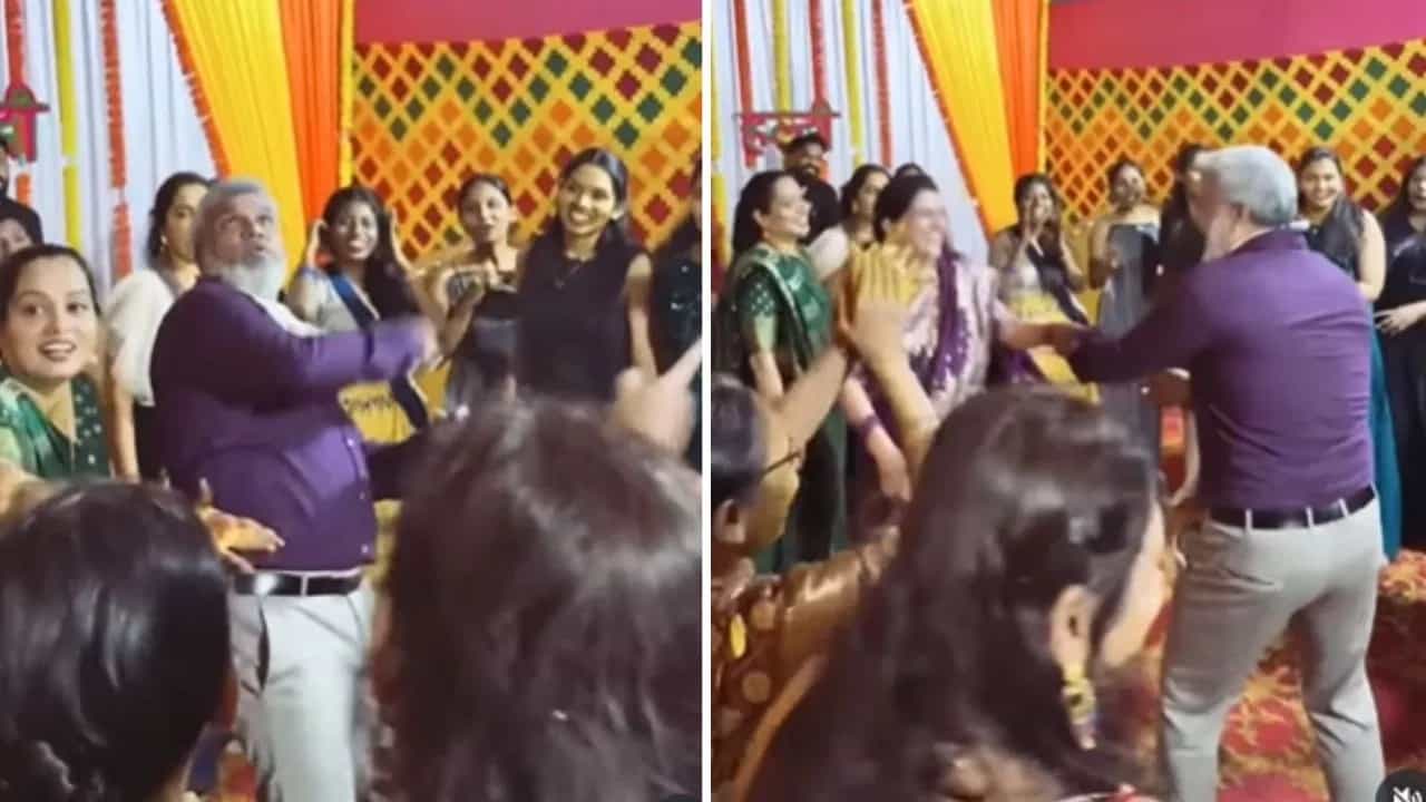 Viral: ਅੰਕਲ-ਆਂਟੀ ਨੇ ਹਲਦੀ ਸੈਰੇਮਨੀ ਵਿੱਚ ਕੀਤਾ ਧਮਾਕੇਦਾਰ ਡਾਂਸ! ਦੇਖ ਕੇ ਤਾਰੀਫਾਂ ਦੇ ਪੁੱਲ ਬੰਨ੍ਹ ਰਹੇ ਲੋਕ Viral: ਅੰਕਲ-ਆਂਟੀ ਨੇ ਹਲਦੀ ਸੈਰੇਮਨੀ ਵਿੱਚ ਕੀਤਾ ਧਮਾਕੇਦਾਰ ਡਾਂਸ! ਦੇਖ ਕੇ ਤਾਰੀਫਾਂ ਦੇ ਪੁੱਲ ਬੰਨ੍ਹ ਰਹੇ ਲੋਕ