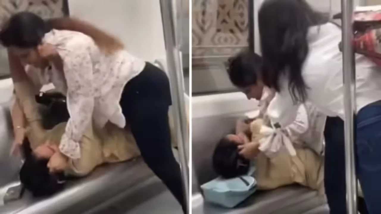 Women Fight in Metro: ਦਿੱਲੀ ਮੈਟਰੋ ਵਿੱਚ ਇੱਕ ਦੂਜੇ ਤੇ ਚੜ੍ਹ ਕੇ ਲੜਦੀਆਂ ਨਜਰ ਆਈਆਂ ਔਰਤਾਂ! ਸੀਟ ਨੂੰ ਲੈ ਕੇ ਛਿੜੀ ਜੰਗ Women Fight in Metro: ਦਿੱਲੀ ਮੈਟਰੋ ਵਿੱਚ ਇੱਕ ਦੂਜੇ ਤੇ ਚੜ੍ਹ ਕੇ ਲੜਦੀਆਂ ਨਜਰ ਆਈਆਂ ਔਰਤਾਂ! ਸੀਟ ਨੂੰ ਲੈ ਕੇ ਛਿੜੀ ਜੰਗ