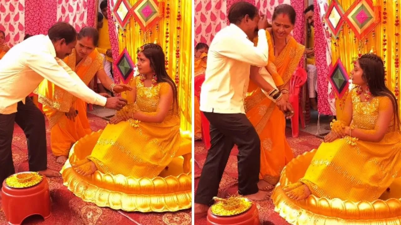 Viral: ਧੀ ਦੀ ਹਲਦੀ ‘ਚ ਇੰਝ ਫੁੱਟ-ਫੁੱਟ ਕੇ ਰੋਇਆ ਪਿਤਾ, ਘਰ ਵਾਲੇ ਵੀ ਨਹੀਂ ਸੰਭਾਲ ਸਕੇ, ਰੁਆ ਦੇਵੇਗਾ ਇਹ VIDEO! Viral: ਧੀ ਦੀ ਹਲਦੀ ‘ਚ ਇੰਝ ਫੁੱਟ-ਫੁੱਟ ਕੇ ਰੋਇਆ ਪਿਤਾ, ਘਰ ਵਾਲੇ ਵੀ ਨਹੀਂ ਸੰਭਾਲ ਸਕੇ, ਰੁਆ ਦੇਵੇਗਾ ਇਹ VIDEO!