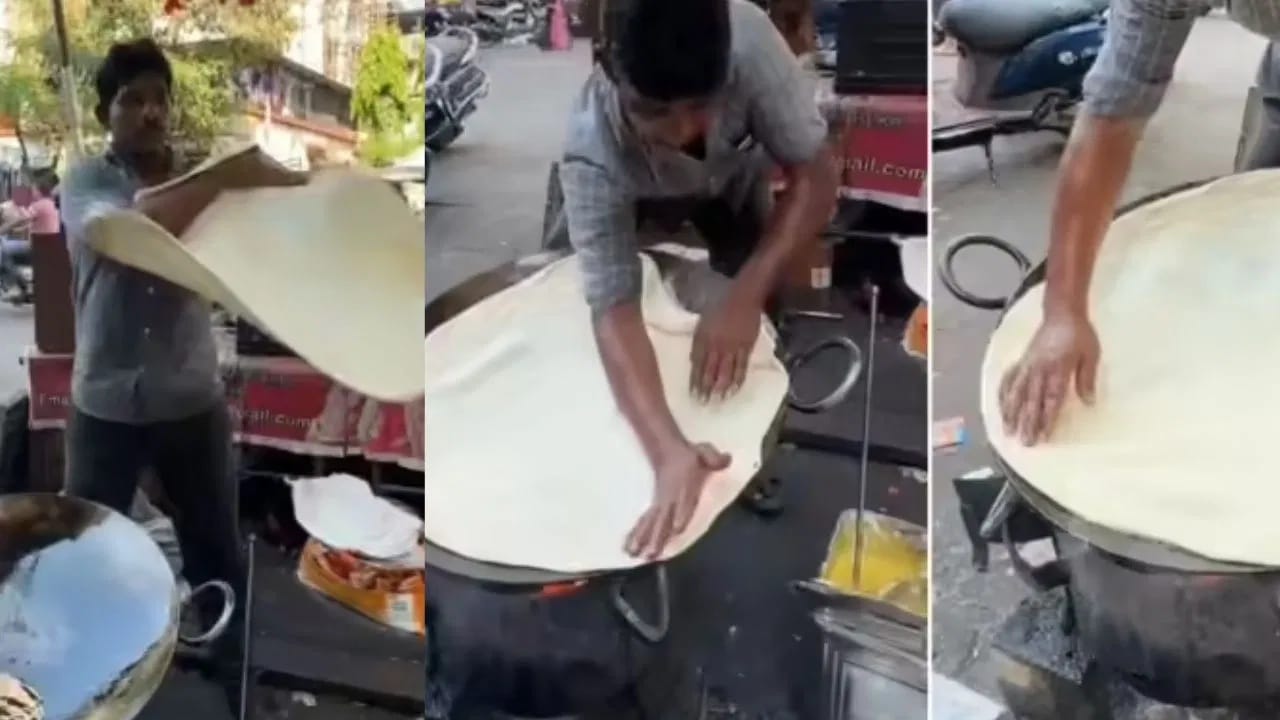 Viral Video: ਸੜਕ ਕੰਡੇ ਬਾਹੁਬਲੀ ਪਰਾਂਠਾ ਬਣਾਉਣ ਦੌਰਾਨ ਸ਼ਖਸ ਨੇ ਕੀਤਾ ਕੁਝ ਅਜਿਹਾ, ਵੇਖ ਕੇ ਪੱਕਾ ਛੱਡ ਦੇਵੋਗੇ ਬਾਹਰ ਦਾ ਖਾਣਾ