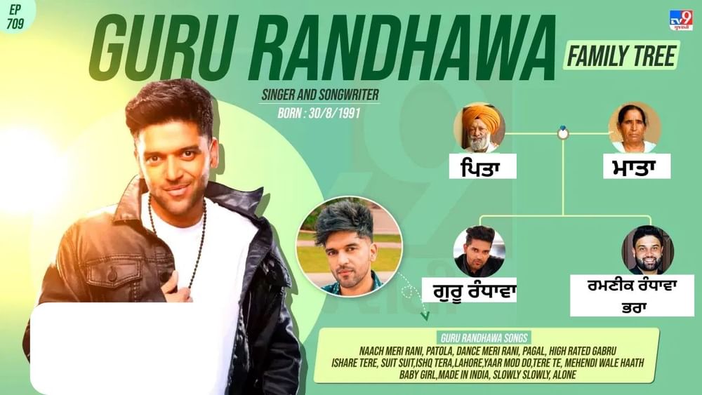 ਗੁਰੂ ਰੰਧਾਵਾ ਦੇ ਪਰਿਵਾਰ ਵਿੱਚ ਉਨ੍ਹਾਂ ਦੇ ਪਿਤਾ, ਮਾਤਾ ਅਤੇ ਭਰਾ ਰਮਣੀਰ ਰੰਧਾਵਾ ਹਨ। ਮੀਡੀਆ ਰਿਪੋਰਟਾਂ ਦੇ ਅਨੁਸਾਰ, ਗੁਰੂ ਰੰਧਾਵਾ ਦੀ ਕੁੱਲ ਜਾਇਦਾਦ 41 ਕਰੋੜ ਰੁਪਏ ਹੈ।