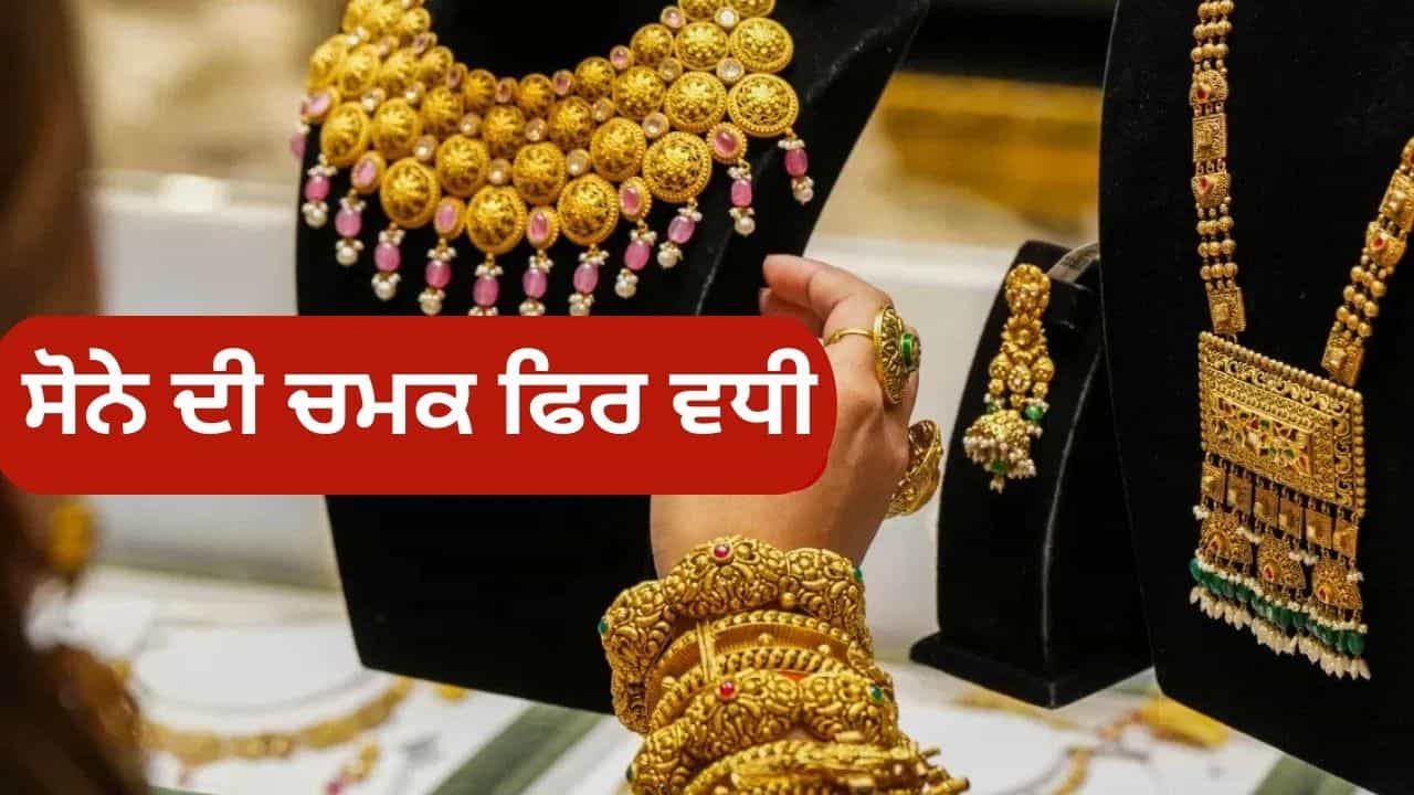 ਸੋਨੇ ਦੀਆਂ ਕੀਮਤਾਂ ਫਿਰ ਵਧੀਆਂ, ਜਾਣੋ ਤੁਹਾਡੇ ਸ਼ਹਿਰ ਵਿੱਚ ਕਿੰਨਾ ਮਹਿੰਗਾ ਹੋਇਆ ਸੋਨਾ ਸੋਨੇ ਦੀਆਂ ਕੀਮਤਾਂ ਫਿਰ ਵਧੀਆਂ, ਜਾਣੋ ਤੁਹਾਡੇ ਸ਼ਹਿਰ ਵਿੱਚ ਕਿੰਨਾ ਮਹਿੰਗਾ ਹੋਇਆ ਸੋਨਾ