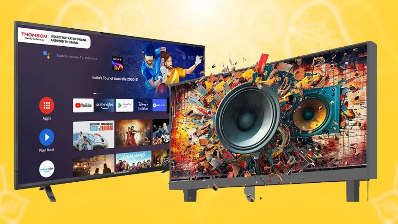 ਸਮਾਰਟ ਟੀਵੀ :ਧਨਤੇਰਸ ‘ਤੇ ਜੇ ਤੁਸੀਂ ਨਵਾਂ ਟੀਵੀ ਲੈਣਾ ਚਾਹੁੰਦੇ ਹੋ ਤਾਂ ₹10,000 ਤੋਂ ਘੱਟ ਵਿੱਚ ਵੀ ਕਈ ਸ਼ਾਨਦਾਰ ਆਪਸ਼ਨ ਮਿਲ ਜਾਣਗੇ। ਤੁਸੀ ਇਸ ਕਿਮਤ ਤੇ 32 ਇੰਚ ਦੀ ਟੀਵੀ ਖਰੀਦ ਸਕਦੇ ਹੋ ।ਇਸ ਰੇਂਜ ਵਿੱਚ,Thomson Phoenix 80cm, Realme 80cm RMV2003, Philips Frameless 80cm ਅਤੇ Samsung 80cm Tizen TV ਵਰਗੇ ਮਾਡਲ ਲੱਭ ਸਕਦੇ ਹੋ ।(Image-Thomson)