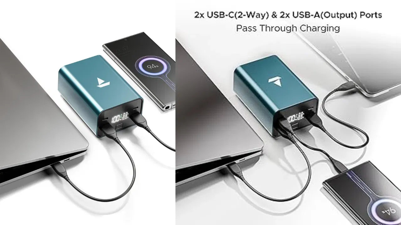 ਪਾਵਰ ਬੈਂਕ :ਜੇ ਤੁਸੀਂ ਟ੍ਰੈਵਲ ਕਰਦੇ ਹੋ ਤਾਂ ਪਾਵਰ ਬੈਂਕ ਯੂਜ਼ਫੁਲ ਅਤੇ ਪ੍ਰੈਕਟੀਕਲ ਗਿਫਟ ਹੈ। ਜੇਕਰ ਤੁਹਾਡਾ ਬਜਟ ₹10,000 ਹੈ, ਤਾਂ ਤੁਹਾਨੂੰ 20,000mAh ਤੋਂ ਵੱਧ ਸਮਰੱਥਾ ਵਾਲੇ ਪਾਵਰ ਬੈਂਕ 'ਤੇ ਵਿਚਾਰ ਕਰਨਾ ਚਾਹੀਦਾ ਹੈ ਤਾਂ ਜੋ ਤੁਸੀਂ ਨਾ ਸਿਰਫ਼ ਆਪਣੇ ਸਮਾਰਟਫੋਨ ਨੂੰ ਸਗੋਂ ਆਪਣੇ ਲੈਪਟਾਪ ਅਤੇ ਹੋਰ ਗੈਜੇਟਸ ਨੂੰ ਵੀ ਚਾਰਜ ਕਰ ਸਕੋ। ਇਸ ਕਿਮਤ ਤੇ boAt Energy Shroom PB600 27000mAh, Mi 30000mAh 18W, ERD PB-193 40000mAh (25W), boAt 20000mAh 22.5W Pocket ਤੁਹਾਡੇ ਸਭ ਤੋਂ ਵਧੀਆ ਆਪਸ਼ਨ ਹੋ ਸਕਦੇ ਹਨ। ((Image-boAt))