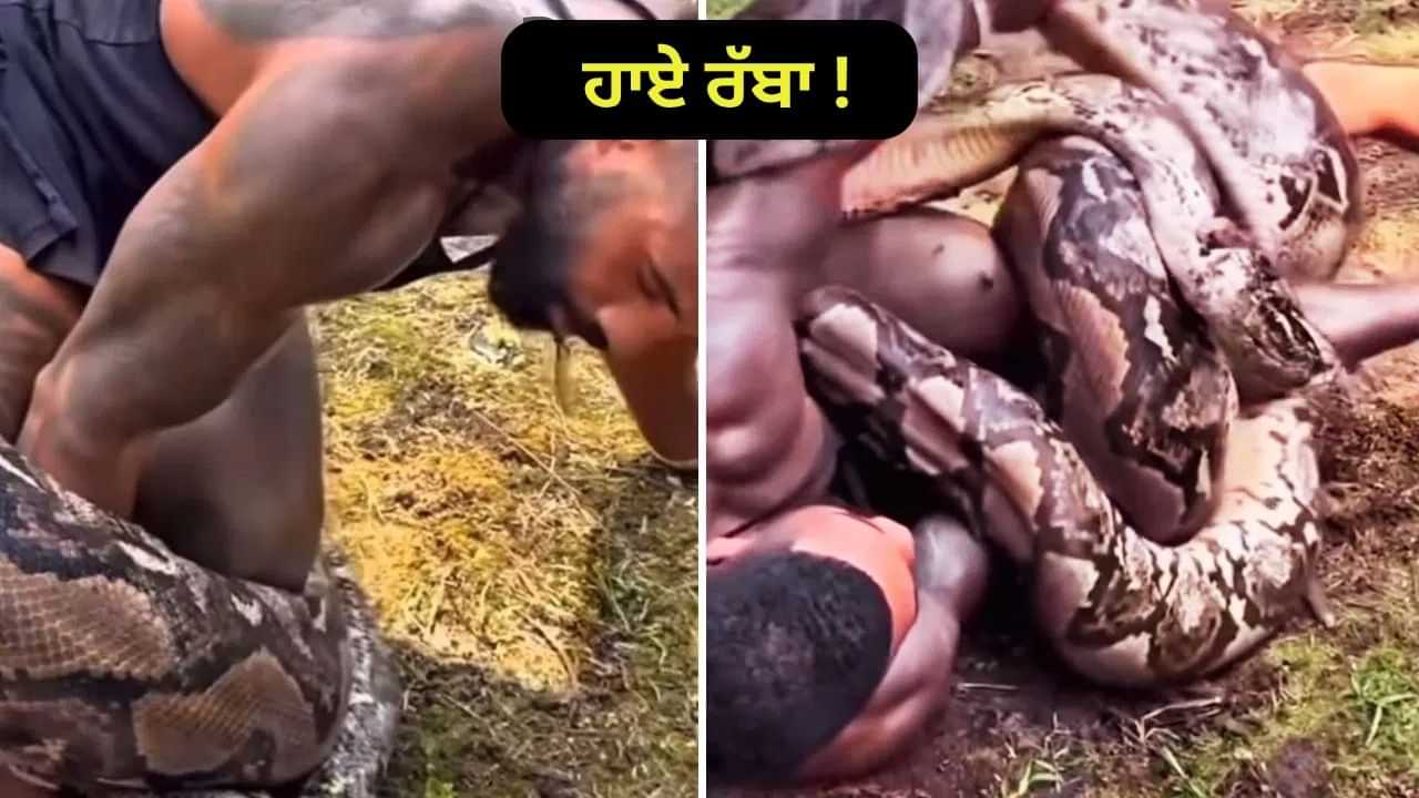 Shocking Video: ਅਜਗਰ ਨਾਲ ਮਸਤੀ ਪੈ ਗਈ ਭਾਰੀ! ਦੇਖੋ ਕਿਵੇਂ ਖ਼ਤਰਨਾਕ ਸੱਪ ਨੇ ਸ਼ਖਸ ਨੂੰ ਜਕੜਿਆ