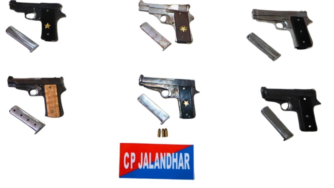 ਜਲੰਧਰ: ਭਗਵਾਨਪੁਰੀਆ ਦੇ ਗੈਂਗਸਟਰਾਂ ਤੋਂ 6 ਪਿਸਤੌਲਾਂ ਬਰਾਮਦ, ਐਨਕਾਊਂਟਰ 'ਚ ਗ੍ਰਿਫ਼ਤਾਰ ਹੋਏ ਸਨ 3 ਬਦਮਾਸ਼