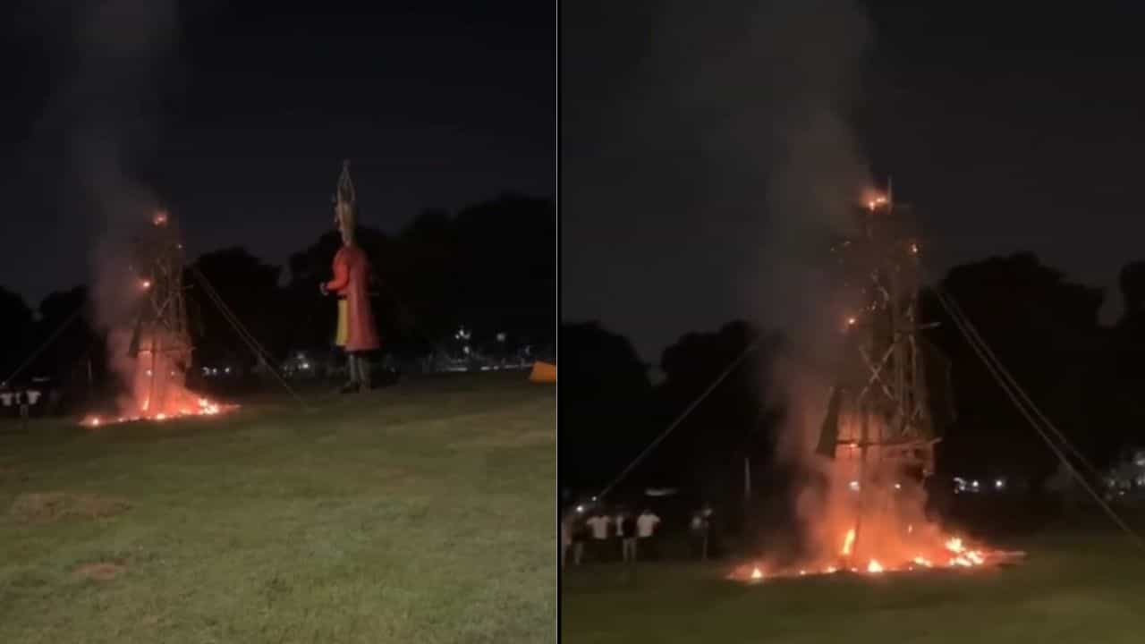 ਚੰਡੀਗੜ੍ਹ ਚ ਇੱਕ ਦਿਨ ਪਹਿਲਾਂ ਹੀ ਰਾਵਣ ਦਹਿਨ! ਸ਼ਰਾਰਤੀ ਅਨਸਰ ਨੇ ਦੇਰ ਰਾਤ ਲਗਾ ਦਿੱਤੀ ਪੁਤਲੇ ਨੂੰ ਅੱਗ, VIDEO