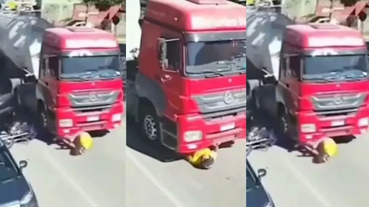 Shocking Video: ਮੌਤ ਦੇ ਮੁੰਹ 'ਚ ਸਮਾ ਹੀ ਗਿਆ ਸੀ ਬੰਦਾ, ਕਿਸਮਤ ਨੇ ਟਰੱਕ ਹੇਠਾਂ ਆਉਣ ਤੋਂ ਬਾਅਦ ਵੀ ਬਖ਼ਸ਼ ਦਿੱਤੀ ਜਾਨ